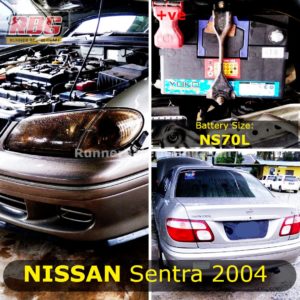 Saiz Bateri Nissan Sentra 2004